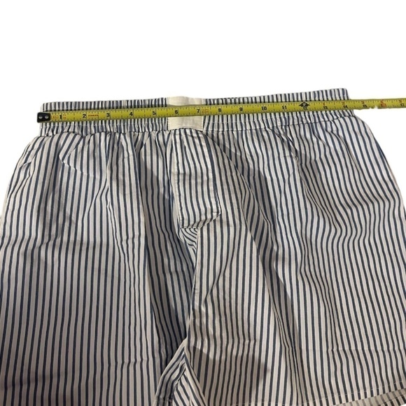 NWOT Women’s Blue And White Cotton Striped Boxer Shorts With Pockets Medium - Picture 8 of 10